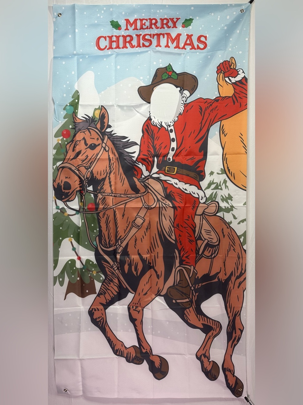Western Cowboy Christmas Backdrop Party 6x3 FT